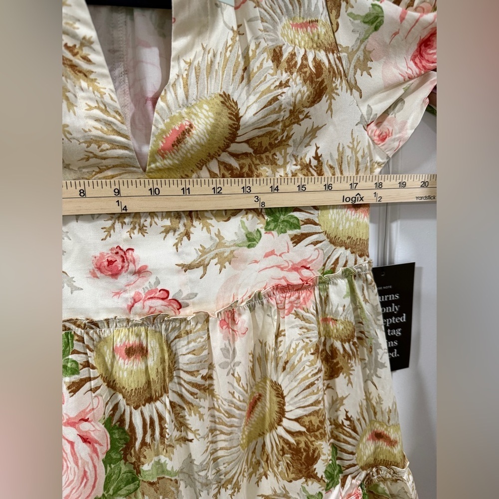 Tuckernuck Crawford Dress XS | Sun-Faded Floral Ruffle Midi $188 NWT - Picture 13 of 16